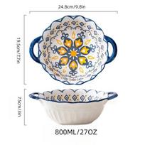 Mielas didelės talpos keraminis sriubos dubenėlis su rankena. Tinka salotoms, vaisiams, pastai, desertams ir kt. Tinka orkaitei. 9.8 inch white