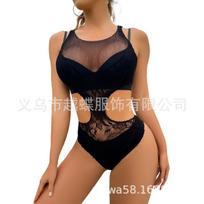 Foreign erotic underwear popular temptation red one-piece neck bikini back hollow Simple decoration (white card+opp) juoda
