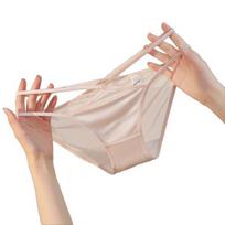 G-String Thongs for Women Strappy Cheeky Sexy Underwear Low Waist Sheer See Through Panties Ladies Seamless Cutout Briefs M rožinė