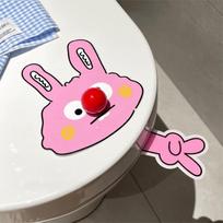 Cartoon Toilet Seat Lid Lifter Traceless No-Touch Toilet Seat Flip Handle Self-Adhesive Toilet Seat Cover Lifter rožinė