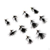 10pcs Simulation Bead Head Nymph Black Woolly Buggers Wet gray