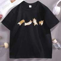 Cute Corgi Tshirt Unisex Tee Shirt Aesthetic T Shirts Dog Lover TShirt Funny Mothers Fathers Day Gift Dad Tee Clothing Tops 4XL gray