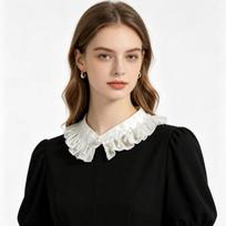 Vintage Ruffled Pearl Detachable Fake Collar Choker Elegant Lace Neck Collar For Dress Shirt Wedding Party Cosplay Decor L balta