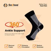 Soxbae Orthopedic Neuro socks for Men & Women | Open Toe Compression Ankle Foot Sleeves | Non-Toxic Orthopedic Neuropathy Socks | For Arch Suppor black