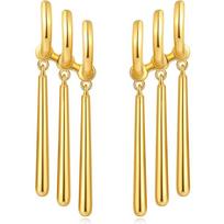 14K Gold Plated Dangle Earrings for Women Men Cosplay Jewelry-Just One Ear Piercing- Figure Earrings for Anime Lover beige