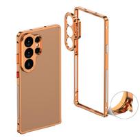 Aluminium Alloy Frame Bumper Case for Samsung Galaxy S26 S23 S25 S24 Ultra S25 S24 Plus A57 A37 Alloy Metal Lens Protector Cover DY03&Galaxy S26 oranžinė