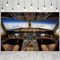 1 airplane cockpit background banner, wall decoration, home, garden, perfect for weddings, birthdays and anniversaries 59×39inch/150*100cm black