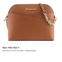 MICHAEL KORS Jet Set Travel Leather Dome Bag Crossbody Bag Women's Caramel Brown 35F1GTVC6T-LUGGAGE One Size 1 brown