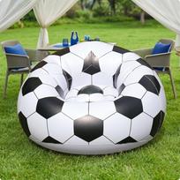 Basketball Sofa Lounge Recliner Inflatable Seat with Flocked Surface for Black Football Sofa green