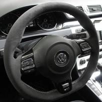 Volkswagen VW Golf 6 GTI MK6 VW Jetta GLI Golf R20 Tiguan R-Line odos pynimo vairo dangtelis Apsauginis aksesuaras suede black thread