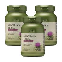GNC Milk Thistle 1300mg Extra Strength Caplets 60 Tablets 3 pcs