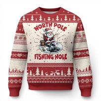 Kalėdų Senelis Žvejojantis Negražus Kalėdinis Megztinis Merry Fishmas Žvejo Grafikos Megztiniai Masalas Ešeriui Kalėdiniai Megztiniai Žuvies Viršūnės XXL gray