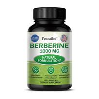Fearathe Berberine HCl Supplement 1000mg, 60% Extract from Berberis aristata, 120 Caps 120 Capsules