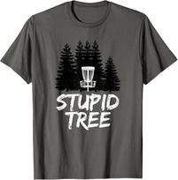 Funny Tree Disc Golf T-Shirt - Humorous Frisbee Golf Tee 120 black