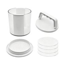 Consistent Patty Shaper Burger Maker, Multi-Layer Hamburger Press Set, Non-Stick Plastic Kitchen Tool for Cooking Mold BBQ And Meat Prep Outdoor Grill 4pcs white