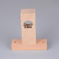 Romos Stulpo Laikiklis Užuolaidų Strypo Laikiklis, Medinis Sieninis Laikiklis, Stipri Laikanti Talpa Svetainei, hole diameter 2.5cm beige