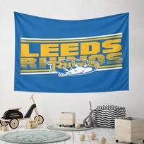 Leeds Rhinos Logo on Blue Background Pattern Wall Hanging Tapestry Decorative Tapestry Home Decor for Bedroom and Living Room 100x150cm(39x59in)