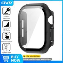Case for Apple Watch Series 12 42mm/46mm Tempered Glass Screen Protector&Hard PC Protective Bumper Cover Accessories Watch S12 42mm gray