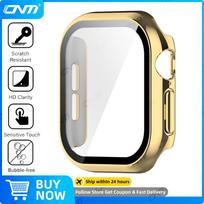 Case for Apple Watch Series 12 42mm/46mm Tempered Glass Screen Protector&Hard PC Protective Bumper Cover Accessories Watch S12 42mm