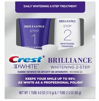 Set 2X Toothpastes, Crest, Brilliance, 2-Step Teeth Whitening System, 178Gr