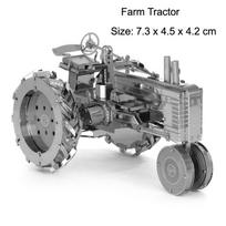 Inžinerinės transporto priemonės 3D metalinis galvosūkis ratinis krautuvas vikšrinis kranas sunkvežimio modelis RINKINYS Surinkite dėlionės dovanų žaislus vaikams farm Tractor gray