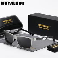RoyalHot Vyriški Moteriški poliarizuoti akiniai nuo saulės Aliuminio magnio rėmeliai Akiniai nuo saulės Vairavimo akiniai Šešėliai Oculos Masculino Vyriški sidabras
