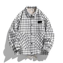 Men's  Spring and Autumn  New Trend  Casual  Loose Clothes  Handsome  Lapel Jacket  Plaid  High Quality  Trend Coat M balta
