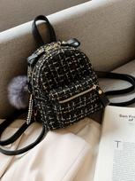Mini backpack women's new Korean version of fashion and leisure multi-purpose ins super fire woolen small backpack travel women's bag tide gray