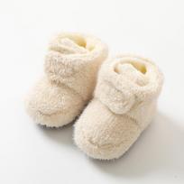 First Walker Soft Sole Non-Slip Baby Shoes & Socks - Thickened for Warmth, Solid Color, Perfect for Autumn/Winter, Newborn to Toddler Floorsocks 13 (up to 13cm, 12-24 months) pilkšvai balta