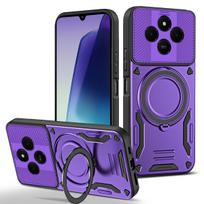 su besisukančiu metaliniu stoveliu Magsafe magnetiniam dėklui skirtas XIAOMI Redmi 14C Hibridinis apsauginis kietas galinis dangtelis For Redmi 14C violetinė