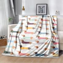 Takso Antklodė Mielos Juodos ir Raudonos Letenos Spausdinimo Minkšta Flanelinė Antklodė Šilta Jauki Antklodė Paaugliams Suaugusiems Vaikams 75x90cm white