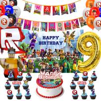 ROBLOX Gimimo dienos šventės Dekoracija Traukiamoji vėliavėlė Vėliavėlė Balionas Torto viršus Kolekcija Šventės reikmenys Mergaitės Vaikai Berniukai Dovana kūdikio krikštynos blue