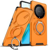 For Honor Magic 6 Lite 5G dėklas, kameros objektyvo apsauginis šarvuotas dėklas Magic6 Lite, magnetinis žiedas Magsafe belaidžio įkrovimo dangteliui For Magic 6 Lite 5G orange
