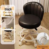 Reguliuojamo aukščio pasukamas biuro ir makiažo taburetė su atlošu - Universalūs ratukai Compact seat (10CM lift) black