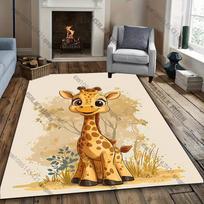 Žavingas žirafos tematikos keturių sezonų kilimas vaikų kambariams, kilimas namų sofai, miegamajam, dovanų kilimėlis 60cm x 90cm