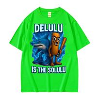 Tung Tung Tung Sahur and Tralalero Tralala T Shirt Funny Italian Brainrot Meme Tshirts for Unisex Vintage Trend Oversized Tshirt 3XL blue
