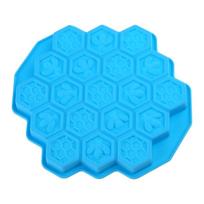 19 Holes Bee Honeycomb Shaped Fondant Moulds Cake Cupcake Decorating Tool Silicone Chocolate Mold Candy Mould Soap Molds 1 blue