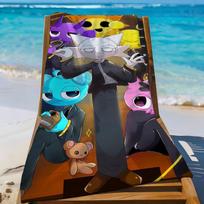 Game S-Sprunki I-Incredibox-S Towel Sports Quick Dry Travel Camping Gear Sandproof Soft Light Large Beach Towel STJ50x100CM blue