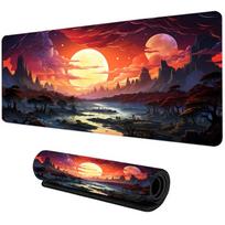 Landscape large gaming mousepad new XXL Computer keyboard pads soft office carpet table mat for gamers nonslip rubber mouse pad 900x400x2mm red