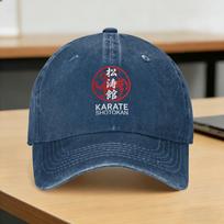Shotokan Symbol And Kanji Baseball Cap Sun  Tennis Skate Hot Sale Washed Trucker Hat Unisex Unisex Fashion Custom DIY Snapback Cap One Size gray