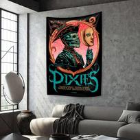 Alternative Rock Band Tapestry Pixies Home Decoration Large Fabric Wall Hanging Dormitory Party Background Concert Decor 100X150CM black