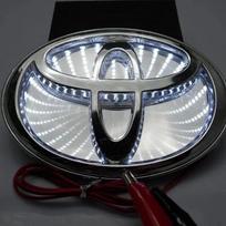 skirta Toyota Corolla PRADO Yaris CHR HRV AYGO Camry Vios Highlander LVALON Rav4 CHR REIZ 3D automobilio priekinės grotelės bagažinės logotipas LED šviesa YL0 ufzm3 14cmX10cm balta