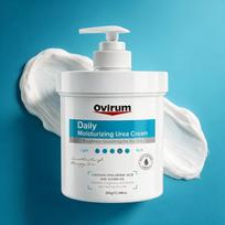 Oviraum Daily Moisturizing Urea Cream for Dry Skin, Hyaluronic Acid & Jojoba Oil, 350g white
