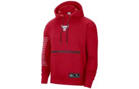 Nike Nba Chicago Bulls Courtside Fleece Loose Fit Hoodie S red
