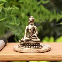 Shakyamuni Buddha Figurine Tabletop Statue Miniature for Buddhists, Collectors, brown