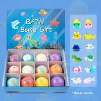 Cross-border 60g toy bath salt ball gift box bath ball exfoliating explosive salt Bubble Ball bubble bomb wholesale60g toy bath salt ball blue
