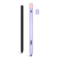 Silikoninis dėklas, kontrastingos spalvos, apsaugantis nuo įbrėžimų, rašiklio apsauginis dangtelis, suderinamas su Galaxy Tab S-pen Pro Lavender purple
