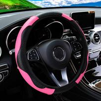 PU anglies pluošto odos automobilio vairo užvalkalas be vidinio žiedo, tinkamas 14,5-15 colių automobilių reikmenims balta