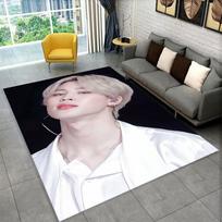 Kpop B-BTS JIMIN Star Carpet Rug for Playroom Bedroom Living Room Sofa Home Decor,kid Area Rug Non-slip Floor Mat Gift 40cm x 60cm gray