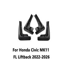 Car Mudguards 4Pcs For Honda Civic 11th Gen 2022-2026 FL Liftback Fender Anti-Splash Mudflaps Mud Guards Tools Auto Accessories black